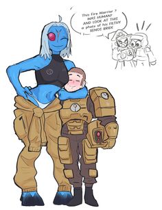 an image of a cartoon character holding a baby