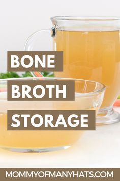 Have you tried making bone broth? Are you mystified by the healing potential? After all the effort you put into making large batches of bone broth, it will be important to properly and safely store it so the bone broth doesn't go bad.    from MommyOfManyHats.com    bone broth for beginners | bone broth bulk cooking | keto bone broth | how to make bone broth Bone Broth