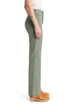 Inspired by workwear styles, these '70s-inspired wide-leg pants boast patch pockets on the front and a touch of stretch for comfort. 31 1/2" inseam; 20" leg opening; 11" front rise; 15 1/2" back rise ( size 29 ) 83% cotton, 16% polyester, 1% elastane Machine wash, tumble dry Imported Sea Spray, Workwear Fashion, 70s Inspired, Leg Pants, Patch Pocket, Wide Leg Pants, Work Wear, Wide Leg, Spray