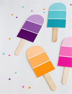 popsicle popsicles with different colors on them