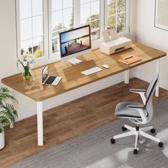 78 Computer Desk, Wood Office Desk Writing Table Tribesigns Double Desk Home Office, Rustic Office Desk, Double Desk, Wood Office Desk, Sleek Desk, Curved Table, Wood Computer Desk, Rustic Office, Home Office Computer Desk