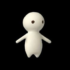 a small white stuffed animal on a black background