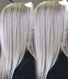 Icy white platinum blonde White Platinum Blonde Hair, Blonde Hair With Roots, Color Rubio, White Blonde Hair, Blond Balayage