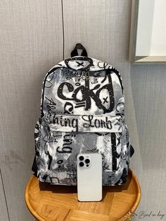 Bird in Bag - Lightweight Graffiti Print Functional Backpack School Bag for Graduates, Teens, Freshmen, Sophomores, Juniors, and Seniors Functional Backpack, Backpack School, Graffiti Prints, Style Preppy, Classic Backpack, Save The Planet, Bird In Bag, School Bag, School Backpacks