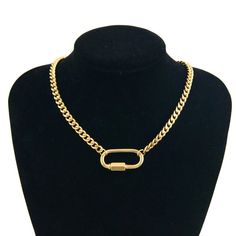 Make a statement and stand out in the crowd with the Atlas Necklace. This statement piece features a chunky curb chain, meticulously crafted from high-quality, water and tarnish-resistant stainless steel with a gleaming PVD gold plating. The secure carabiner clasp ensures a comfortable and confident wear. Rock it solo for a statement look or layer it with other necklaces for a personalized touch. Chunky Curb Chain PVD Gold Plated Stainless Steel Secure Carabiner Clasp Water & Tarnish Resistant 1 Everyday Metal Cuban Link Chain Necklace, Everyday Cuban Link Metal Chain Necklace, Metal Cuban Link Necklace With Adjustable Chain, Cuban Link Metal Necklace With Adjustable Chain, Cuban Link Necklace With Lobster Clasp, Adjustable Metal Cuban Link Necklace For Everyday, Adjustable Cuban Link Metal Necklace, Everyday Cuban Link Necklace With Oval Links, Adjustable Metal Cuban Link Necklace