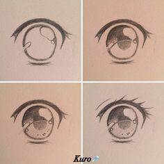 four different pictures of the same person's eye