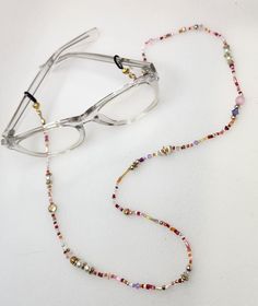 Trendy Adjustable Glasses Chains For Festivals, Trendy Beaded Glasses Chains As Fashion Accessory, Trendy Glasses Chains With Round Beads, Trendy Beaded Glasses Chains For Festivals, Glass Beaded Necklaces As Fashion Accessory, Beaded Glasses Chains With Round Beads, Glass Beaded Necklaces For Fashion Accessory, Everyday Beaded Glass Chain For Glasses, Everyday Beaded Glass Glasses Chains