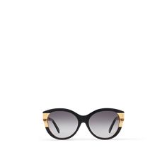 LOUIS VUITTON® - Lv Petit Soupçon Cat Eye Sunglasses - Black Louis Vuitton Sunglasses, Black Cat Eye Sunglasses, Louis Vuitton Official, Visible Light, Luxury Sunglasses, Layers Design, Cat Eye Sunglasses, Women Collection, Cat Eye