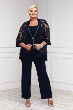 Order Women's 3 Piece R&M Richards Pantsuits Online – SleekTrends Luxury Wide-leg Pantsuit For Formal Occasions, Elegant Wide-leg Pantsuit For Formal Occasions, Evening Pant Suits Palazzo Plus Size, Elegant Semi-formal Pantsuit With Pressed Crease, Evening Wide-leg Pantsuit With Pressed Crease, Wedding Pantsuit, Net Lace, Dress With Shawl, Pantsuits For Women