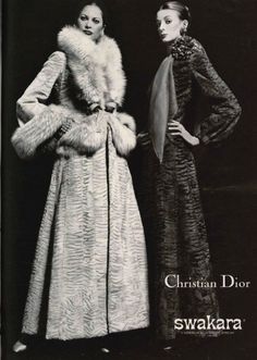 Dior Fur Coat, 70s Coats Women, Coats With Fur, 1973 Fashion, Astrakhan Coat, Trench Warfare, Vintage Winter Coat, Marc Bohan, Retro Suits