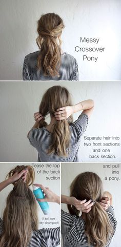 Do you love ponytail hairstyles? If you say yes, you will adore today’s post. It will tell you how to glam a ponytail in such cold days with some simple hair tricks. Just stay with Prettydesigns and check the hair tutorials out. You won’t make a simple ponytail anymore because you will find some useful … Twist Pony, Hippy Hair, Messy Pony, Messy Updos, Diy Ponytail, Ponytail Tutorial, Peinados Fáciles Para Cabello Corto, Low Ponytail