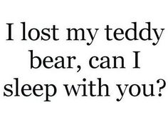 the words i lost my teddy bear, can i sleep with you?