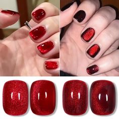 Cat Eye Gel Polish Set: Blood Red & Wine Red - Liberia | Ubuy