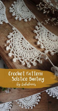 crochet pattern solstice bunting with text overlay