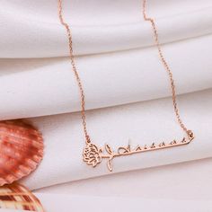 Silver Birthflower Necklace Birth Flower Name Necklace Necklaces for Women Gift for Mothers Day Necklace 14K Solid Gold Birth Month Flower - Etsy Indonesia Rose Gold Nameplate Necklace For Birthday Gift, Rose Gold Sterling Silver Name Necklace For Birthday, Rose Gold Sterling Silver Name Necklace For Birthday Gift, Delicate Rose Gold Sterling Silver Name Necklace, Rose Gold Necklace Hallmarked As Gift For Mom, Rose Gold Jewelry With Hallmark For Birthday Gift, Delicate Rose Gold Necklace Gift For Mom, Delicate Rose Gold Necklace For Mom, Rose Gold Flower Shaped Necklace As Gift For Mom