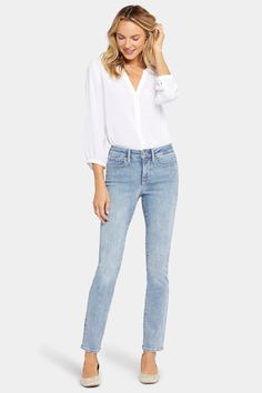 Jeans Petite, Nydj Jeans, Cross Design, Petite Jeans, Fashion Updates, Premium Denim, Slim Jeans, Cut Jeans, Slim Legs