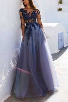 Gaun Tulle, Cheap Prom Dresses Long, Floor Length Prom Dresses, Prom Dresses 2019, Long Sleeve Prom, Lace Prom Dress, Bateau Neck, فستان سهرة, Bateau Neckline