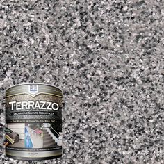 a can of terrazzo is sitting on the ground