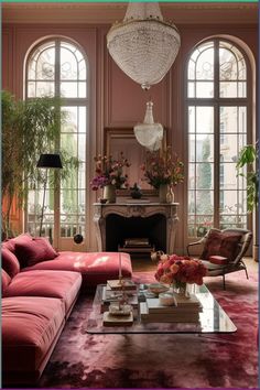 a living room filled with furniture and lots of windows