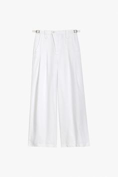 PNTS CLTT 13 - White | ZARA United States Culotte Pants, Beauty Sale, Zara United States, Metal Buckles, Patch Pocket, Bags Women, Mid Rise, Wide Leg, Zara