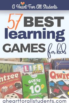 the best learning games for kids with text overlay that reads 75 best learning games for kids