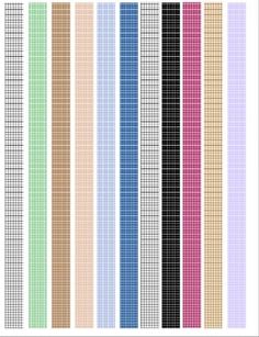 the color scheme for different colors and patterns