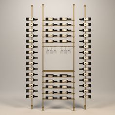 a wine rack filled with lots of bottles