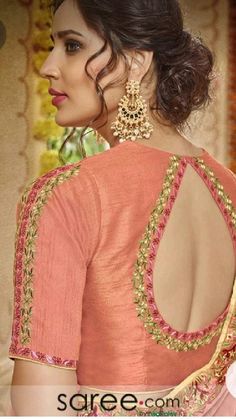 Blouse Ke Design, Designer Blouse Ideas, Brocade Blouse Designs, Blouse Back Neck Design, Back Neck Design, Designs Blouse, Blouse Back Neck, Blouse Designs High Neck, Latest Blouse Designs Pattern