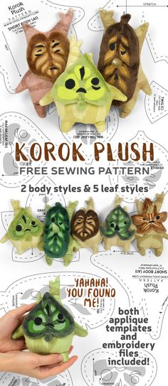 the instructions for how to make korok plushies