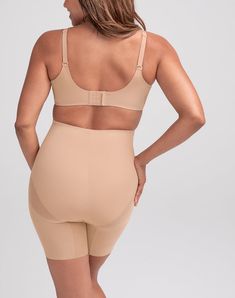 Targeted X compression sculpts your lower tummy and releases at the natural waist. BoostBands lift the booty and define upper legs, and a gusset opening provides easy bathroom access. Compatible with open back clothing styles. Honeylove, Mid-Waist Shorts Shapewear for Women in Sand (Nude), Size: XS Strapless Shapewear, Shapewear For Women, Low Back Dresses, Vegan Leather Leggings, Cami Bodysuit, Tank Bodysuit, Women's Shapewear, Plus Size Lingerie, Clothing Styles