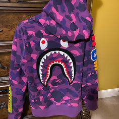 Stockx Verified And Paid Over $500. In Excellent Condition And Worn Less Than 5x. Please See All Pics And Ask Any Questions. This Is Men’s Size M. Bape Jacket, Zip Up Hoodie, Colorful Hoodies, Color Purple, Camo, Mens Jackets, Zip Ups, Jackets & Coats, Embroidery