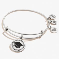 Rafaelian Silver Graduation Honors, Popular Bracelets, Embroidery Gifts, Wire Bangles, Alex And Ani Bracelets, Class Of 2020, Adjustable Bangle, Bangle Bracelets With Charms, Grad Gifts