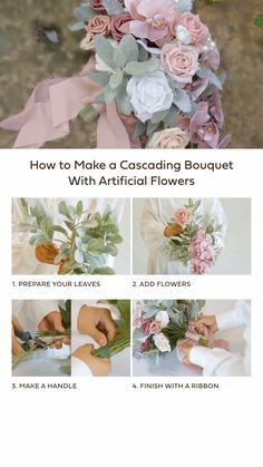 how to make a cascading bouquet with artificial flowers