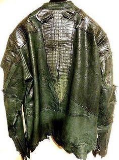 G-Gator Forest Green Crocodile Biker JacketSkin: Crocodile/Lamb SkinStyle: Biker, Chinese CollarColor: Forest Green Crocodile Dundee, Armor Clothing, Boots Fur, Green Crocodile, Concept Clothing, Mens Outfit Inspiration, Crocodile Skin, Fur Coats, Men Fashion Casual Outfits