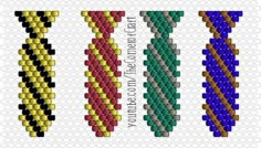 four rows of different colored beads on a white background with the words, patterning instructions for