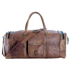 FULL GRAIN LEATHER: Our bags are made from full-grain leather and lined with durable canvas and are Handcrafted by skilled craftsmen APPROVED BY MOST AIRLINES: Most Major Airlines allow a maximum of 22 Inches as cabin baggage. This duffel is cabin friendly and approved by Most Major Airlines as a cabin bag. Detachable shoulder strap adds to the convenience of carrying it on a shoulder or by handles. STORAGE AND USE: Size 21" L x 11" H x 9" Depth in inches, the bag has one main compartment for cl Practical Rectangular Leather Bag, Leather Duffle Bag With Leather Lining For Trips, Leather Satchel For Trip, Leather Weekender Bag For Trips, Leather Tote Duffle Bag For Trips, Leather Rectangular Satchel For Overnight Trips, Practical Brown Rectangular Travel Bag, Brown Leather Travel Bag For Weekend Trips, Practical Brown Leather Bags