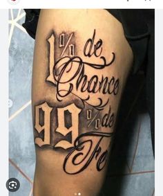 a black and white tattoo with the words in spanish