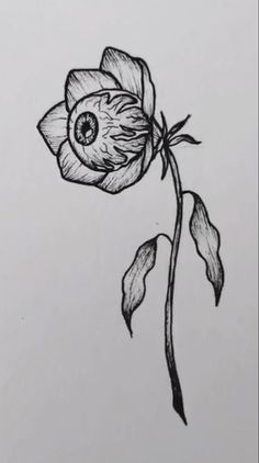 Eye Ball Tattoo Design, Goblin Core Tattoo, Drawing Art Styles, Cool Art Drawings Sketches, Tattoo Ideas Drawings, Small Flower Drawings, Flowers To Draw, Flower Drawing Ideas, فنسنت فان جوخ