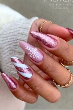 January Nails, February Nails, Snowflake Nails, Winter Nail Designs, Winter Nail