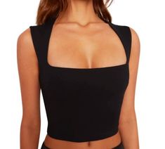 Plain Crop Tops, Trendy Tank Tops, Long Pencil Skirt, Black Cropped Tank, Free People Beach, Sleeveless Crop Top, Looks Style