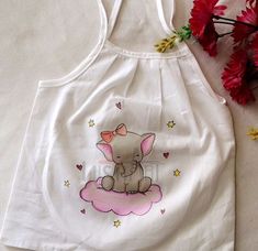 Fabric Painting For Kids, Care Drawing, Newborn Baby Dresses, Shirt Painting, Kids Blouse Designs