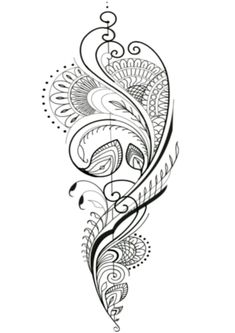 a black and white tattoo design with swirls