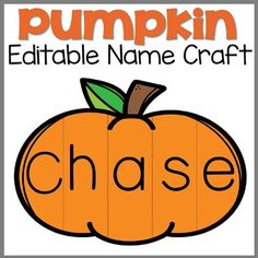 a pumpkin with the word chase written on it's front and back side, in orange