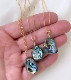 Real Abalone Shell Pendant Necklace - Gold Filled Chain Shell Necklace With Clavicle Chain As Gift, Shell Necklace With Clavicle Chain For Gift, Gold Bohemian Abalone Shell Necklace, Gift Shell Necklace With Clavicle Chain, Gift Shell Necklace With Lobster Clasp, Handmade Shell-shaped Necklace For Gift, Shell Necklaces With Lobster Clasp For Gifts, Ocean-inspired Abalone Shell Necklace As Gift, Abalone Shell Necklace As A Gift