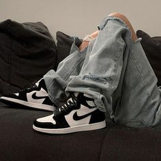 Black White Jordans, Jordan 1 Outfit, Shoes Sneakers Jordans, Jordan Outfits, Fresh Shoes