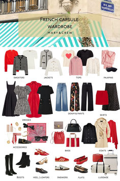 Transform your wardrobe into a French-inspired haven of chic simplicity. Focus on essential pieces like a beautifully cut trench coat, classic jeans, and elegant blouses that can be mixed and matched for any occasion. With these timeless items, you’ll embody the effortless elegance of Parisian style. French Chic Capsule Wardrobe, Packing For Paris In November, September Capsule Wardrobe, Red Capsule Wardrobe, Italian Capsule Wardrobe, Capsule Wardrobe Essentials List, Fall Athleisure, Paris In September, French Capsule Wardrobe