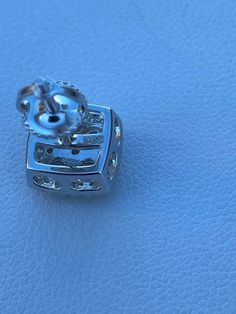 "Amazing stud earrings Nice basket prong setting Solid 925 sterling silver! 2.5ct vvs man made diamonds. Cant tell difference from natural diamonds without a microscope Nice iced stones SUPER ICY...Must see in the sun! About 0.4\" (10mm) wide perfect medium size! Pair weighs around 3 grams Screw backs for a secure fit!" Luxury Silver Asscher Cut Diamond Earrings, Sterling Silver Asscher Cut Earrings With Diamond Accents, Silver Diamond Earrings With Vvs Clarity And Asscher Cut, Silver Lab Grown Diamond Earrings Gift, Gift Silver Lab Grown Diamond Earrings, Asscher Cut Sterling Silver Diamond Earrings As Gift, Silver Asscher Cut Diamond Earrings, Silver Asscher Cut Diamond Earrings Fine Jewelry, Asscher Cut Diamond Earrings With Sterling Silver Accents