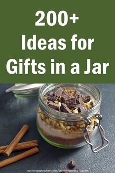 the cover of 200 + ideas for gifts in a jar with cinnamon sticks and spices