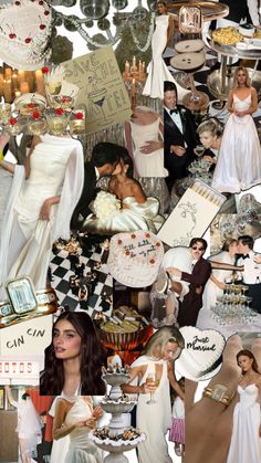 a collage of people dressed up in wedding outfits and dresses, including brides