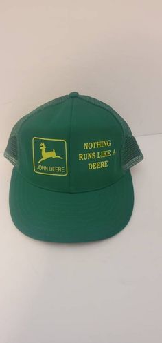 Like new! 80's vintage john deere John Deere Hat, Texas Rangers Hat, John Deere Hats, Bear Hat, Embroidered Baseball Caps, Embroidered Hats, Cap Design, Made In America, Hat Making